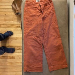 Marine Layer Rust Bridget Wide Leg Crop Pants in Baked Clay Size 2. Lightly worn